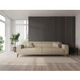 BIGSOFA Webstoff Beige  - Beige/Schwarz, KONVENTIONELL, Textil/Metall (280/80/110cm) - Carryhome