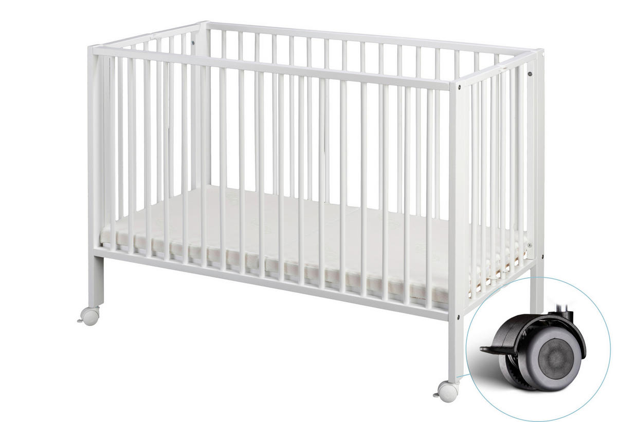 REISEBETT Jori Weiß  - Weiß, Basics, Holz (120/60/72cm) - tiSsi