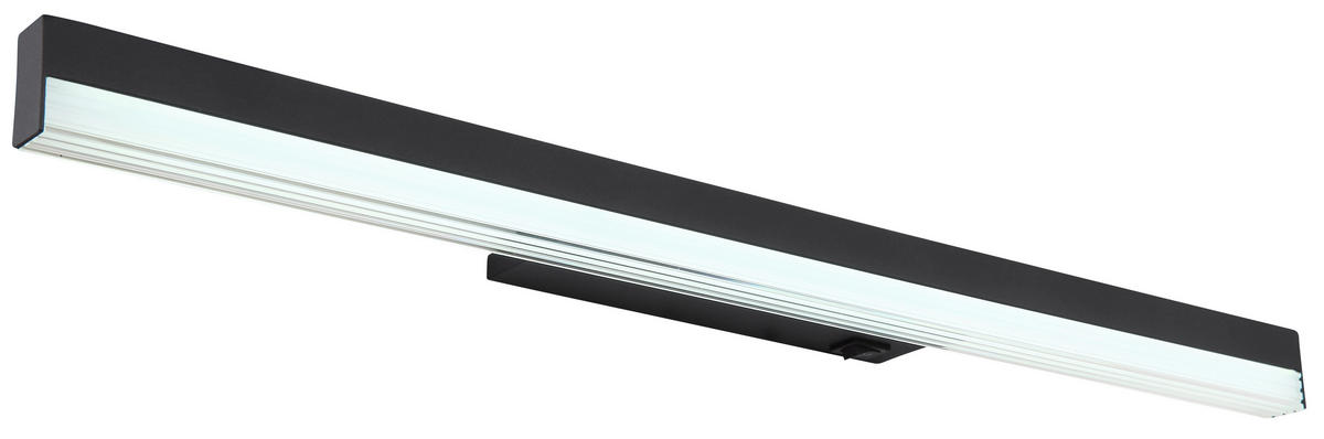 LED FALILÁMPA - fekete/opál, Basics, műanyag/fém (60/6/4cm) - Globo