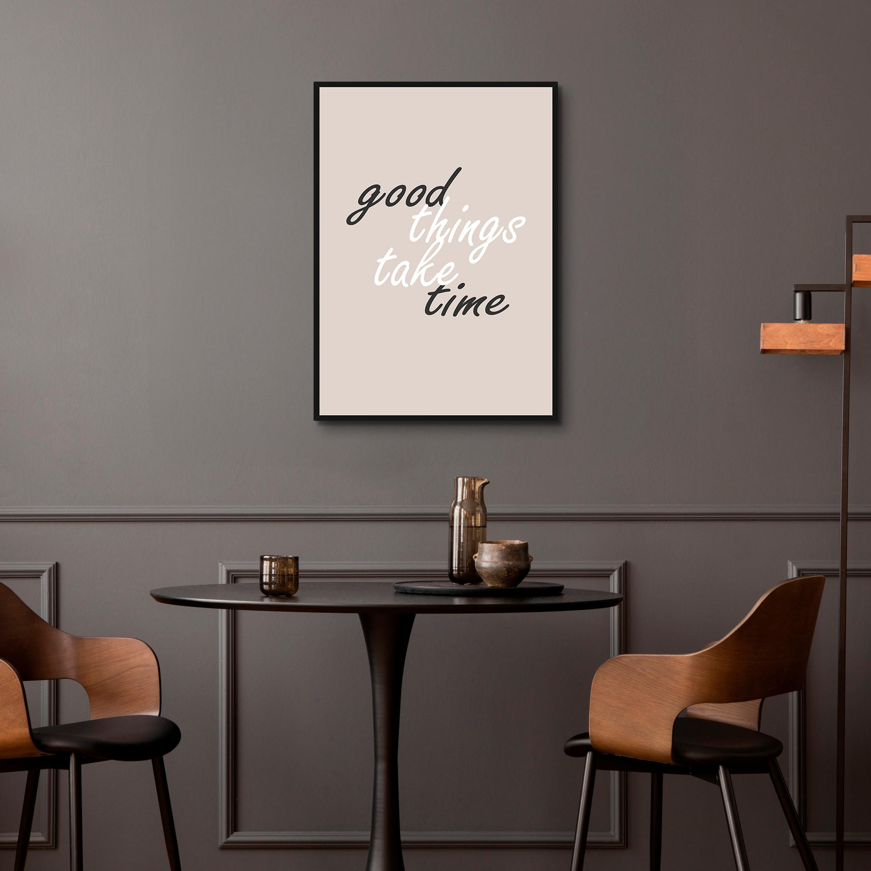 MŰNYOMAT 50/70 cm  - fekete/színes, Lifestyle, faalapú anyag (50/70cm) - Monee