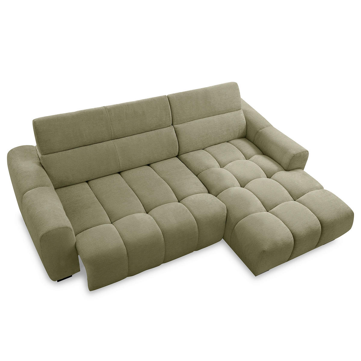 ECKSOFA  Webstoff Grün  - Schwarz/Grün, Design, Kunststoff/Textil (274/177cm) - Livetastic