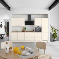 KÜCHENLEERBLOCK 330 cm   in Eichefarben, Magnolie  - Edelstahlfarben/Eichefarben, MODERN, Holzwerkstoff/Metall (330cm) - Nobilia