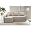 ECKSOFA in Struktur, Bouclé Taupe  - Taupe/Schwarz, Design, Kunststoff/Textil (143/209cm) - MID.YOU