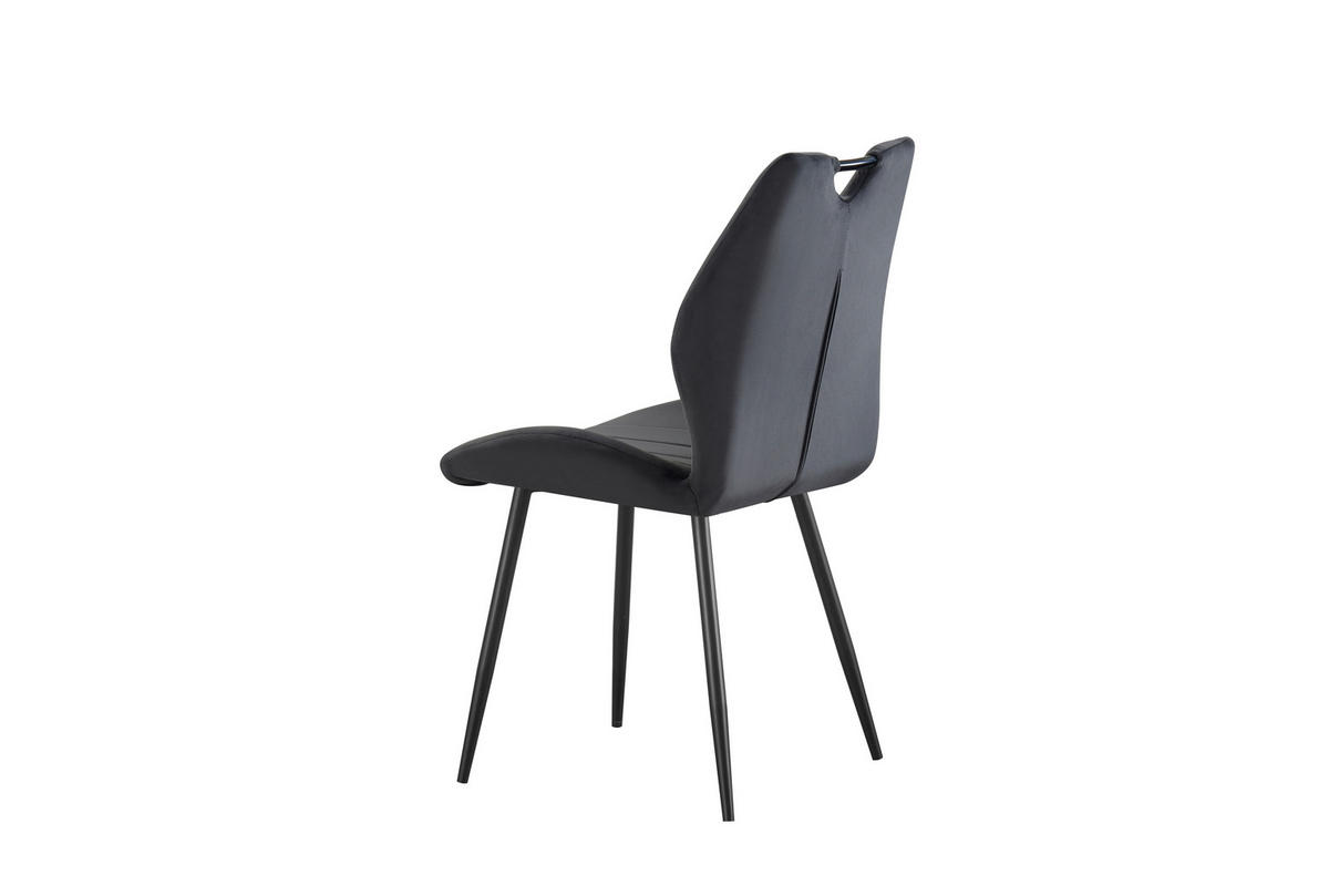 STUHL-SET 2 Stück  in Webstoff  - Anthrazit/Schwarz, MODERN, Textil/Metall (52/75/58cm) - MID.YOU