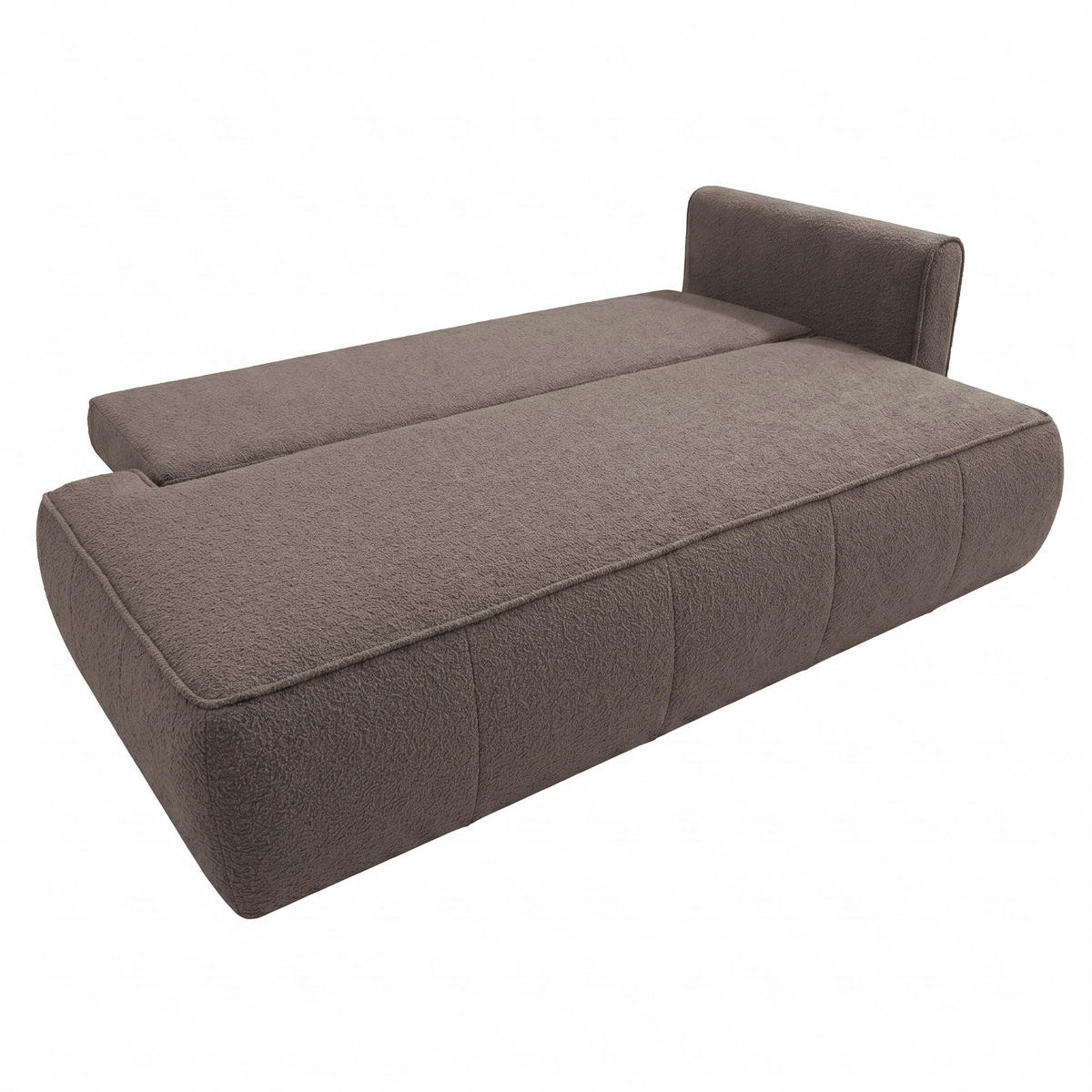 RÉCAMIERE HEVIA in Bouclé Braun  inkl.  - Schwarz/Braun, Design, Kunststoff/Textil (235/97/98cm) - MID.YOU