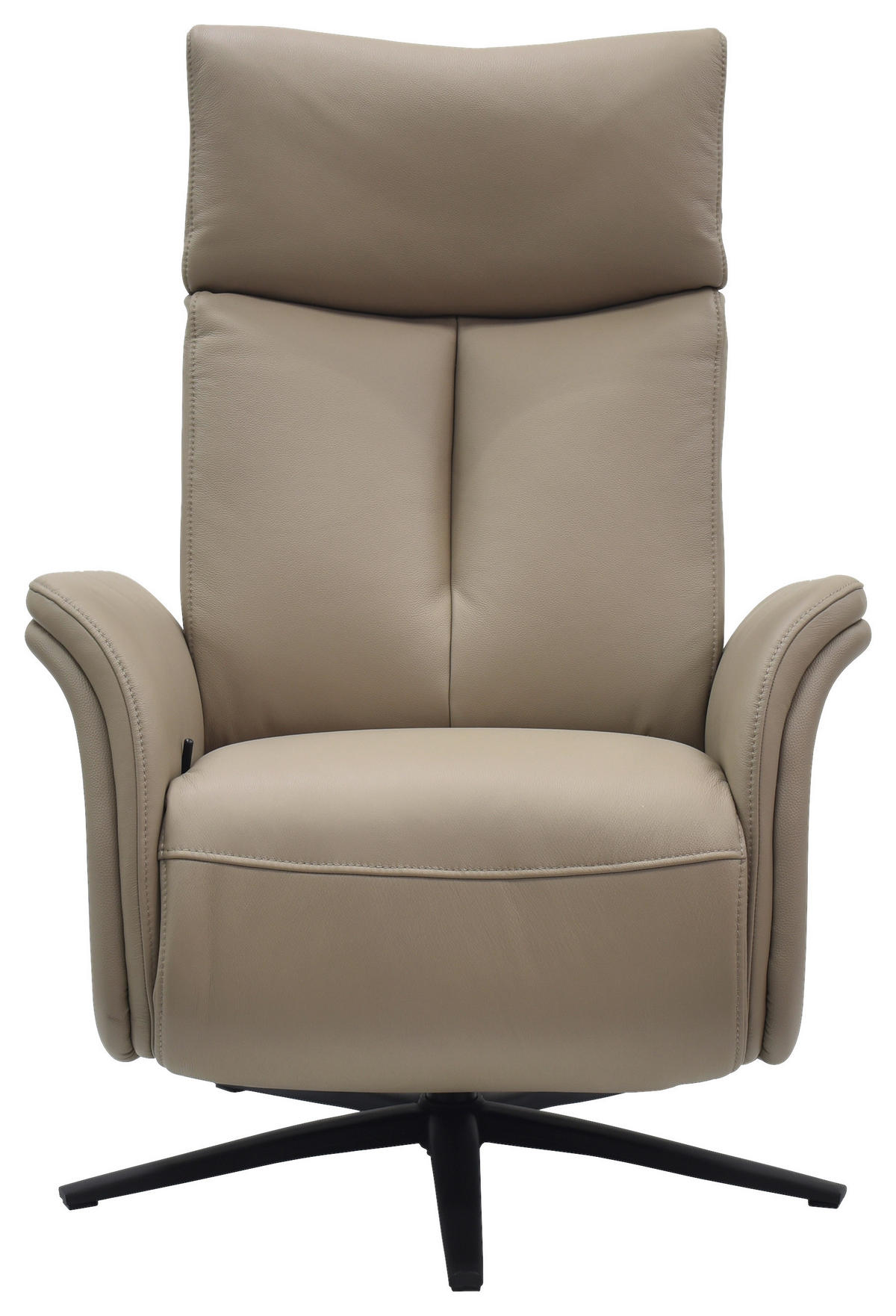 RELAXSESSEL Echtleder    - Schwarz/Grau, Design, Leder/Holz (75/109/84/148/84cm) - Livetastic