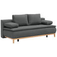 BOXSPRINGSOFA in Webstoff Grau  - Eichefarben/Beige, Design, Holz/Textil (202/78/93/100cm) - Venda