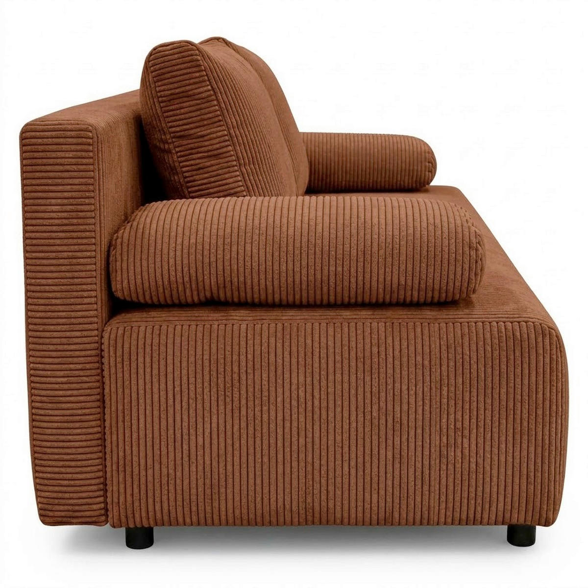 SCHLAFSOFA MILKY Cord Hellrot  inkl. Rückenkissen, Armlehnenkissen, Bettkasten  - Hellrot/Schwarz, Design, Kunststoff/Textil (206/87/88cm) - MID.YOU
