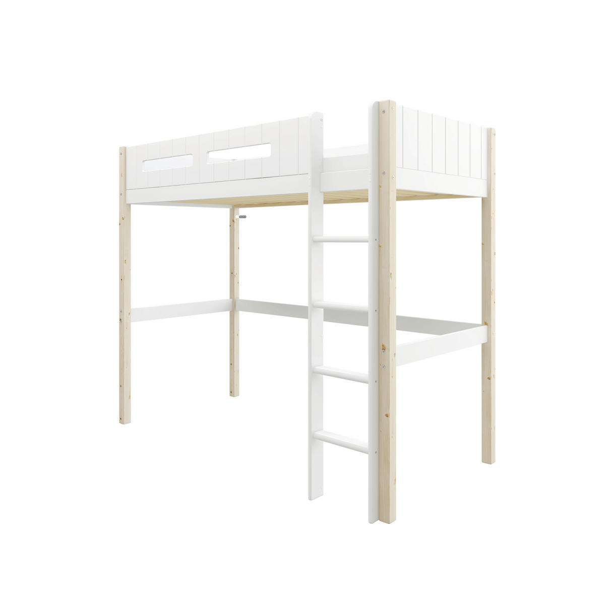 HOCHBETT 90/200 cm,  in Absturzsicherung, Leiter, Rollrost  - Weiß/Kieferfarben, MODERN, Holz (90/200cm) - Chameo