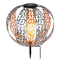 SOLARLEUCHTE - Silberfarben/Goldfarben, Design, Metall (30/41,0cm) - Globo