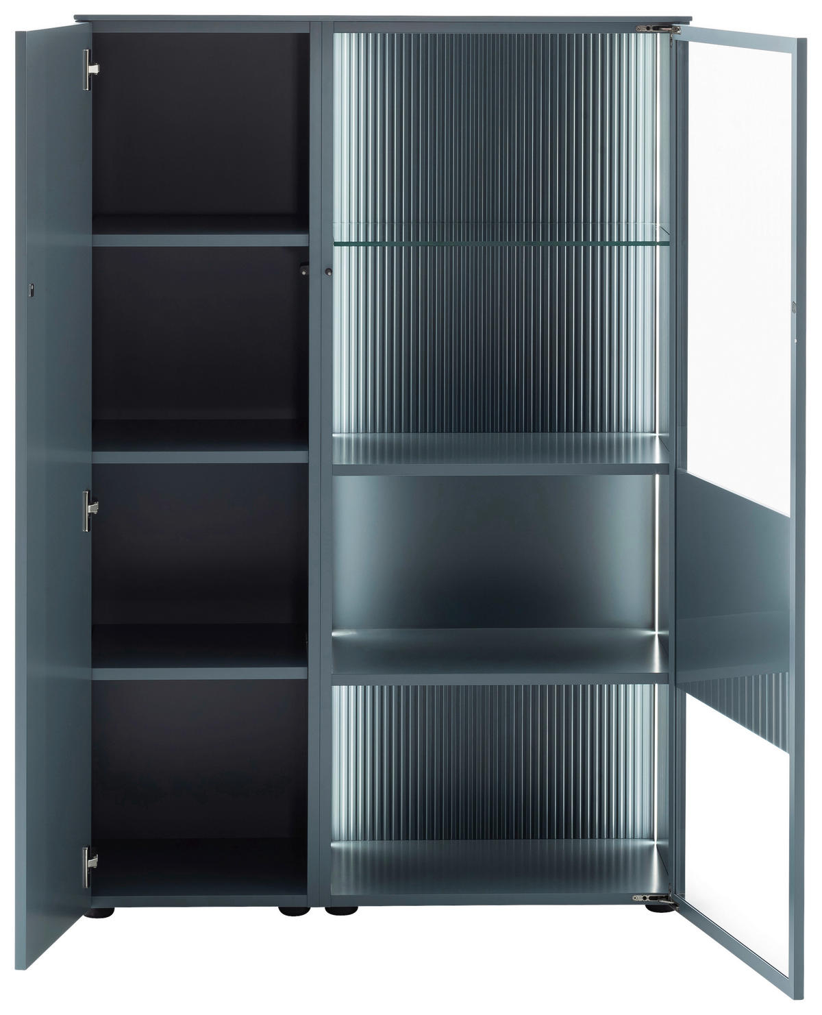 HIGHBOARD Blaugrau  100/146,8/45 cm  - Blaugrau/Schwarz, Design, Glas/Holzwerkstoff (100/146,8/45cm) - Schöner Wohnen