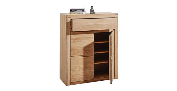 KOMMODE Wildeiche furniert, massiv geölt, gewachst Eichefarben - Eichefarben, KONVENTIONELL, Holz/Holzwerkstoff (85/103/37cm) - Linea Natura