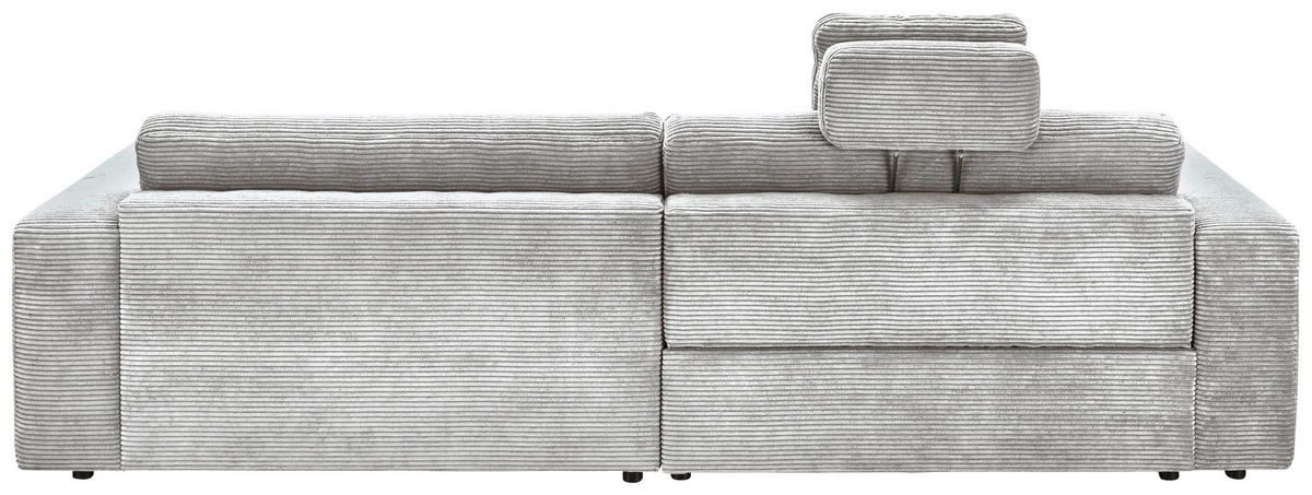 ECKSOFA in Cord Grau  296/168 cm  - Schwarz/Grau, Design, Kunststoff/Textil (296/168cm) - Pure Home Lifestyle