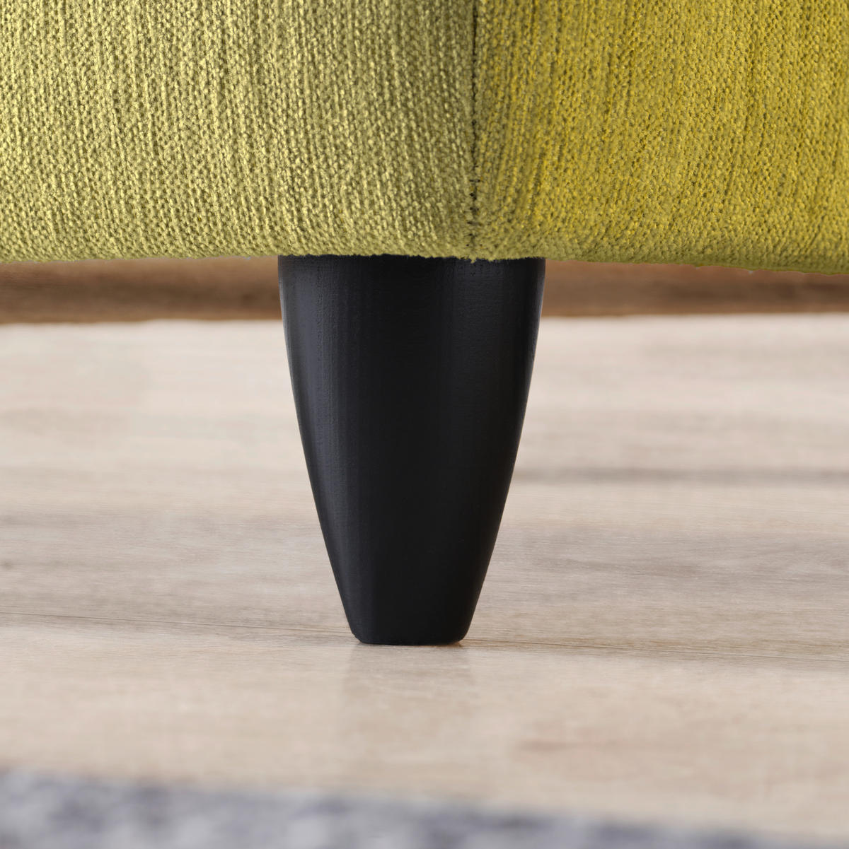 RÉCAMIERE in Webstoff Hellgrün  - Schwarz/Hellgrün, Modern, Holz/Textil (84/87/171-190cm) - Joka