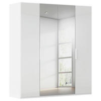 DREHTÜRENSCHRANK 201/223/61 cm,  in Weiß, 4-türig  - Weiß, Basics, Glas/Holzwerkstoff (201/223/61cm) - Novel