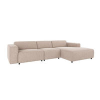 SOFFA i beige  - beige/svart, Klassisk, metall/trä (236/70/98cm) - Rowico