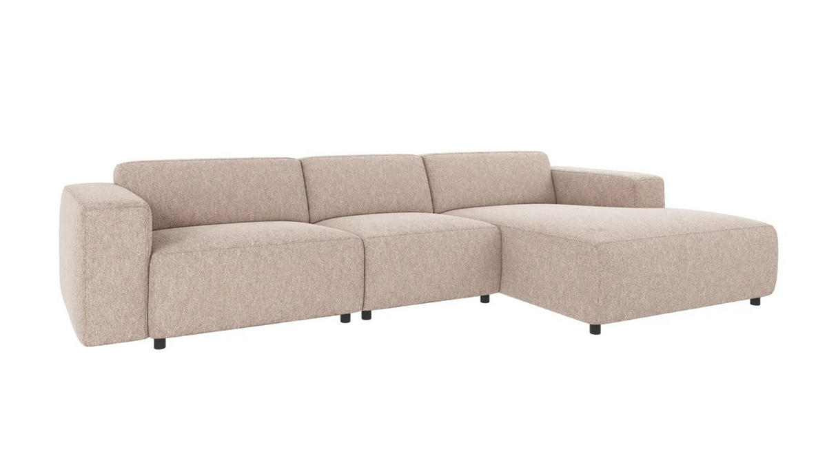 SOFFA i beige  - beige/svart, Klassisk, metall/trä (236/70/98cm) - Rowico