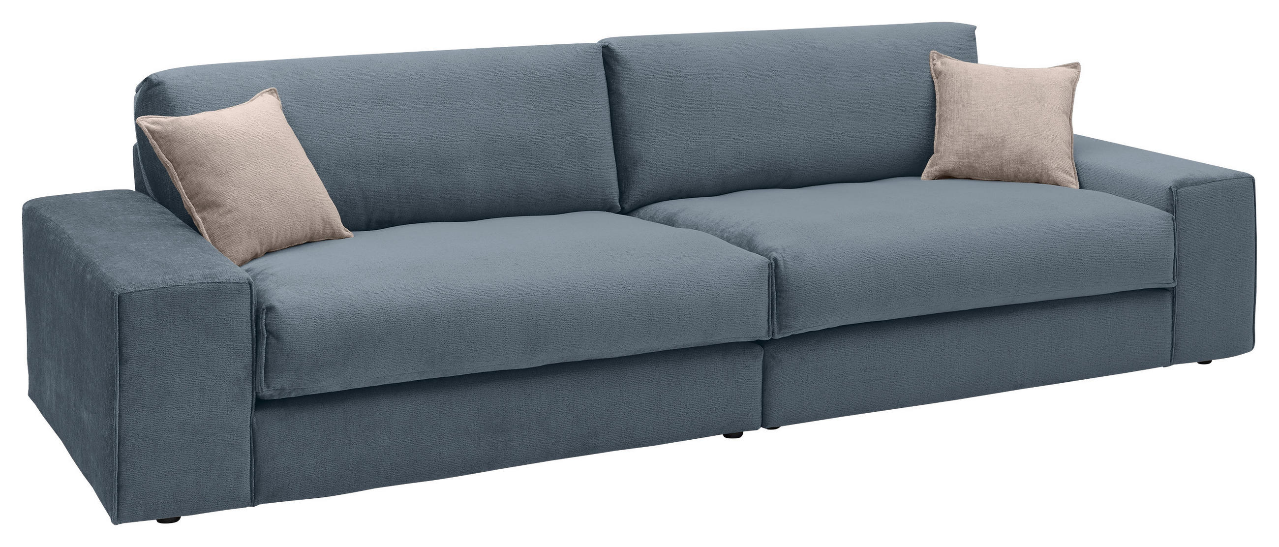 BIGSOFA Chenille Blau  - Blau/Beige, KONVENTIONELL, Kunststoff/Textil (300/81/120cm) - SetOne by Musterring