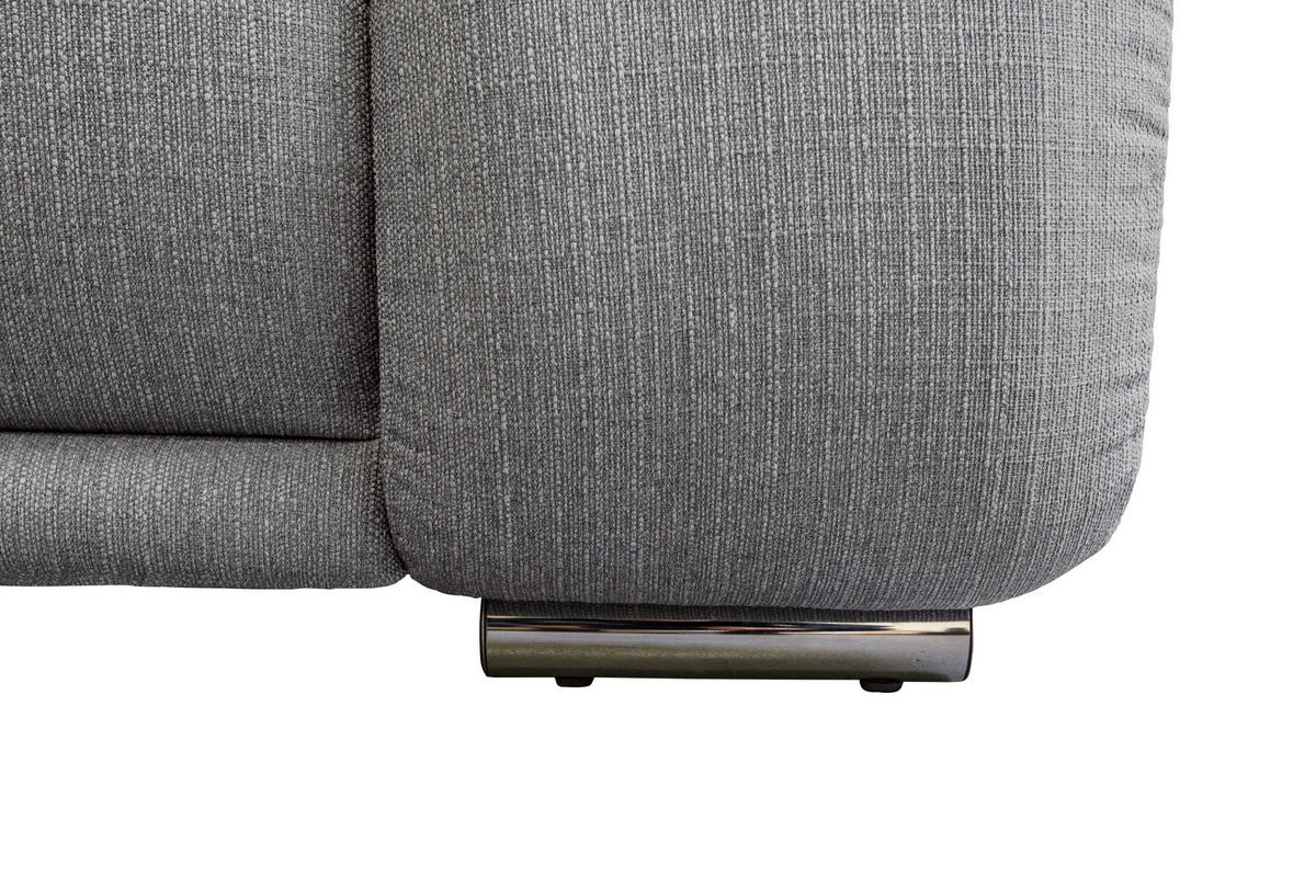 ECKSOFA Grau Struktur  - Chromfarben/Grau, KONVENTIONELL, Textil/Metall (280/310cm) - Carryhome