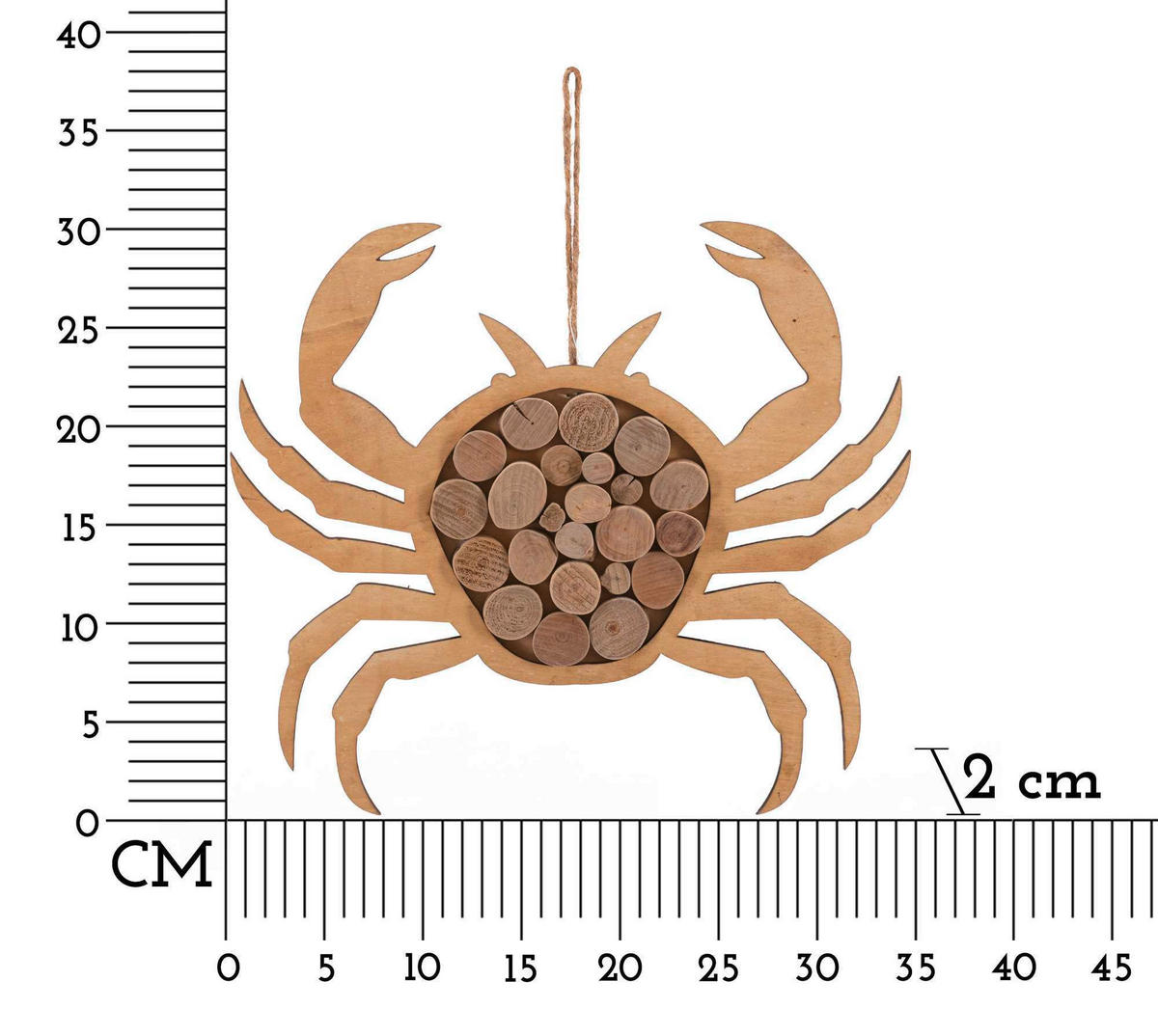 Wanddeko Krabbe 31/35/2 cm  - hnědá, Basics, kompozitní dřevo (31/35/2cm)