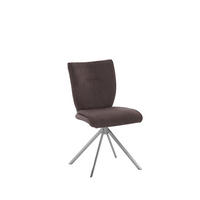 STUHL  Stoffauswahl, Typenauswahl, Sitzfläche 180° drehbar, automatische Rückholfunktion Lederlook, Velours, Mikrofaser  Edelstahlfarben, Mokka  - Edelstahlfarben/Mokka, Design, Textil/Metall (50/89/61cm) - Dieter Knoll