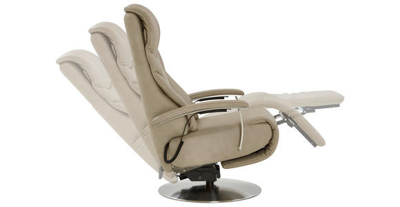 RELAXSESSEL in Leder Beige  - Edelstahlfarben/Beige, Design, Leder/Metall (75/117/88cm) - Dieter Knoll