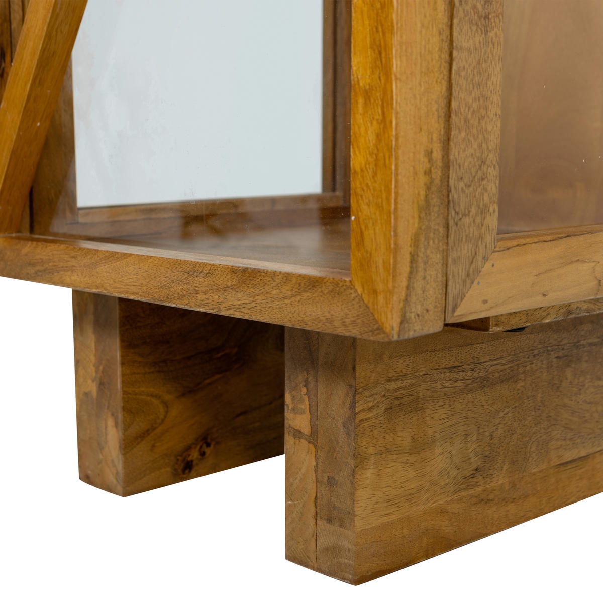 VITRINE Kella in vollmassiv Mangoholz Naturfarben  - Naturfarben, Design, Glas/Holz (40/137/39cm) - Livetastic