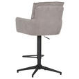 BARHOCKER Cord Taupe Stoffauswahl, Sitzfläche 360° drehbar  - Taupe/Schwarz, Design, Textil/Metall (54/98-120/58cm) - Novel