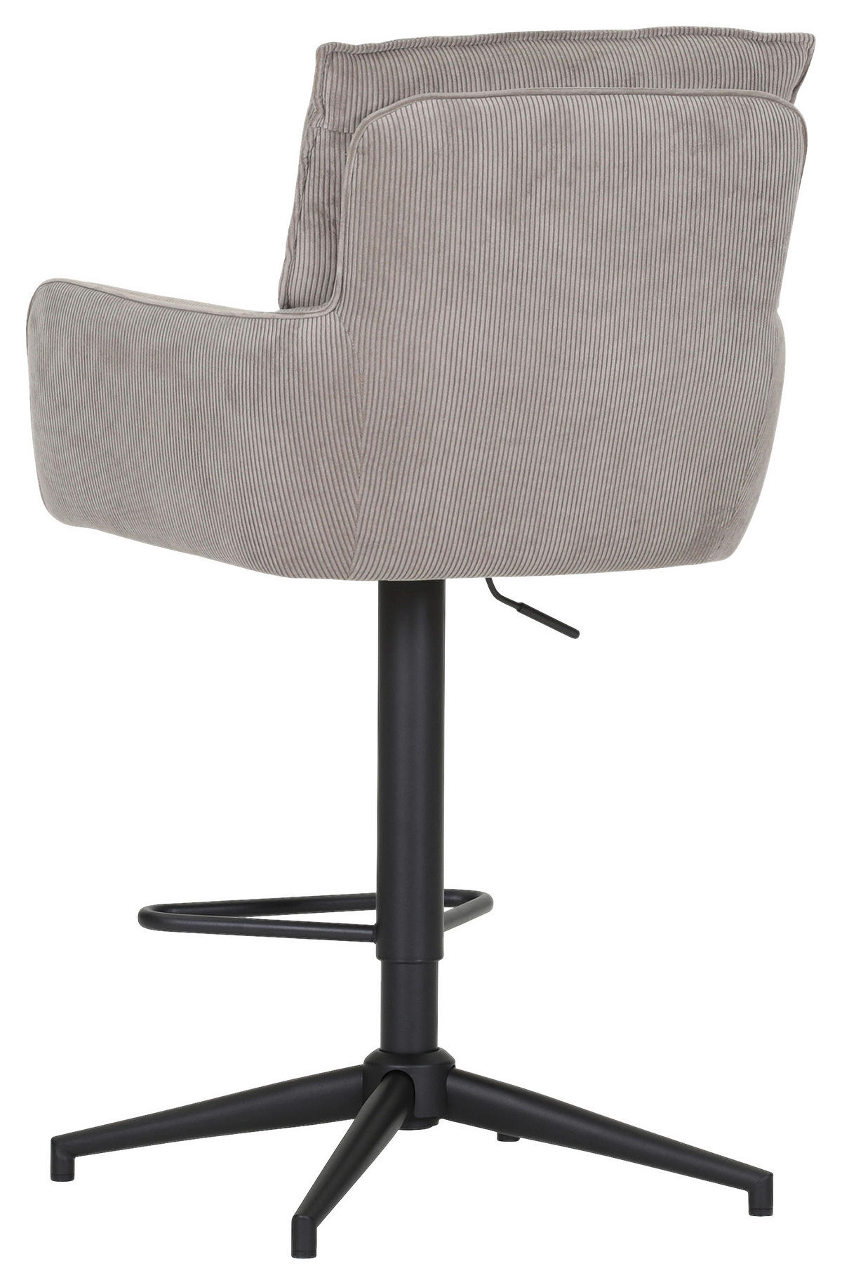 BARHOCKER Cord Taupe Stoffauswahl, Sitzfläche 360° drehbar  - Taupe/Schwarz, Design, Textil/Metall (54/98-120/58cm) - Novel