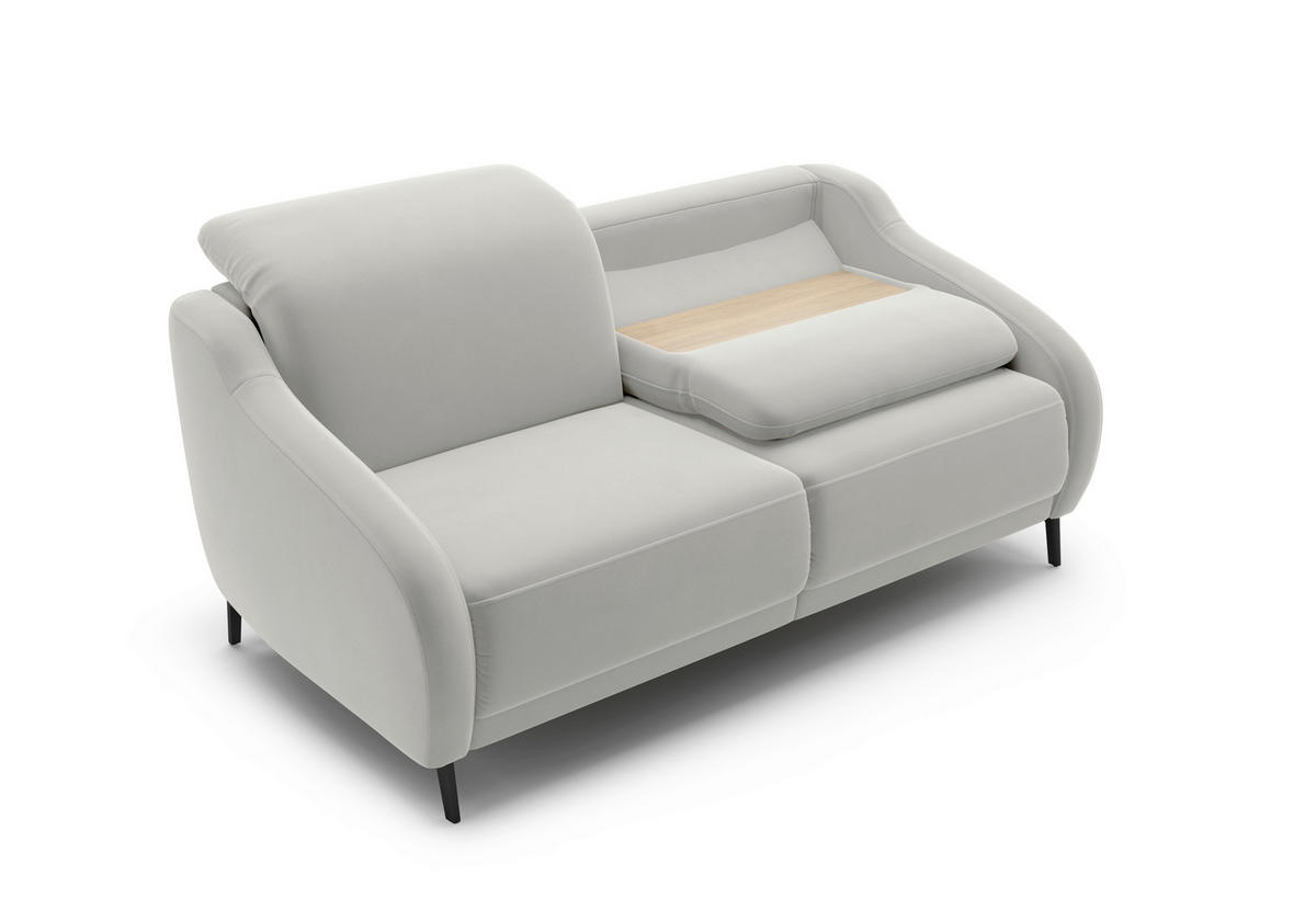 3-SITZER-SOFA Samt Sandfarben  - Sandfarben/Schwarz, MODERN, Textil/Metall (192/93/104cm) - Sit & More