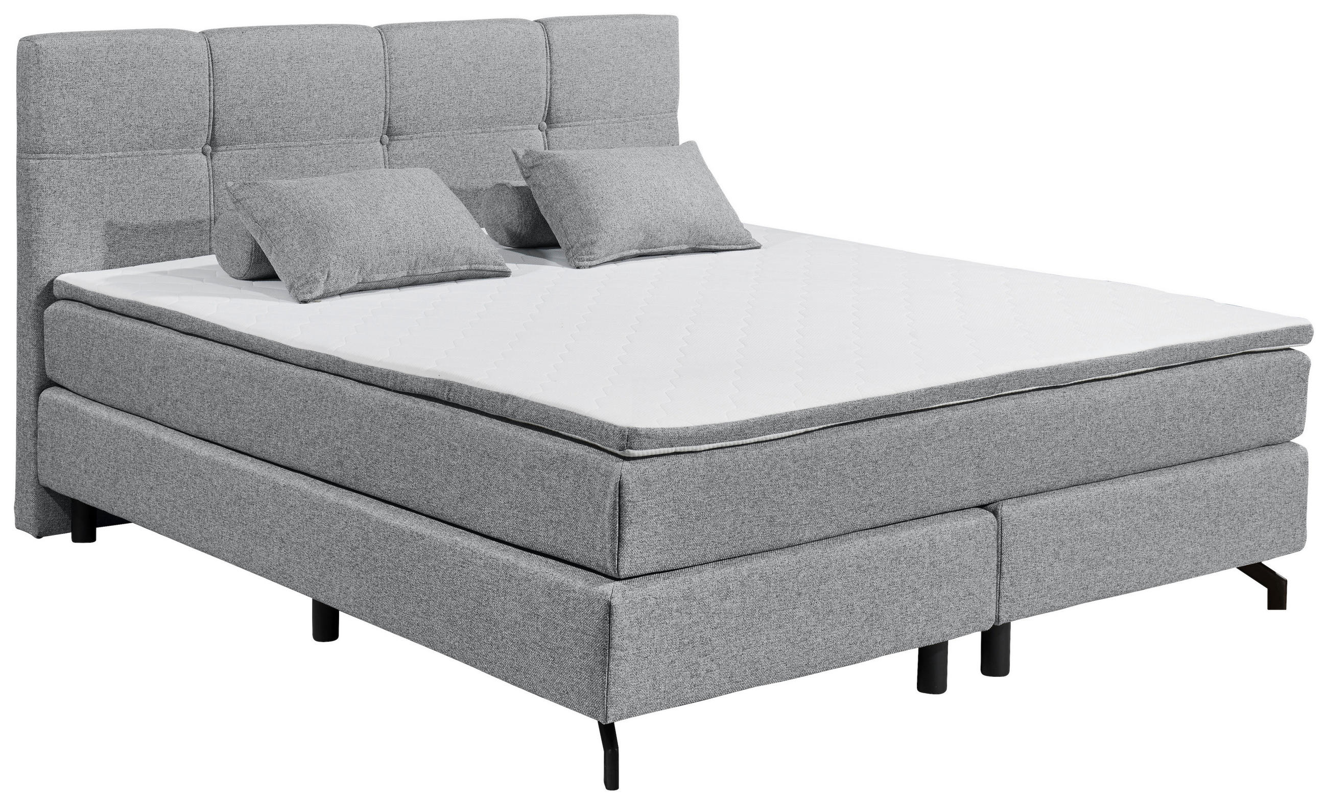 BOXSPRINGBETT 180/200 cm  in Grau  - Grau, MODERN, Holzwerkstoff/Textil (180/200cm) - MID.YOU