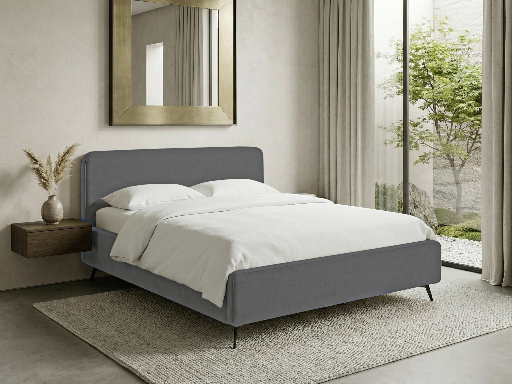 POLSTERBETT Anthrazit 200/200 cm  - Anthrazit/Schwarz, MODERN, Holz/Textil (200/200cm) - MID.YOU