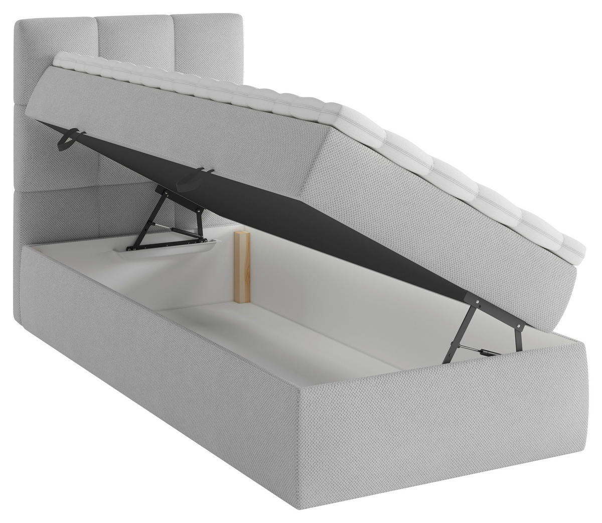 BOXBETT 90/200 cm  in Greige  - Greige/Schwarz, Modern, Holz/Holzwerkstoff (90/200cm) - MID.YOU