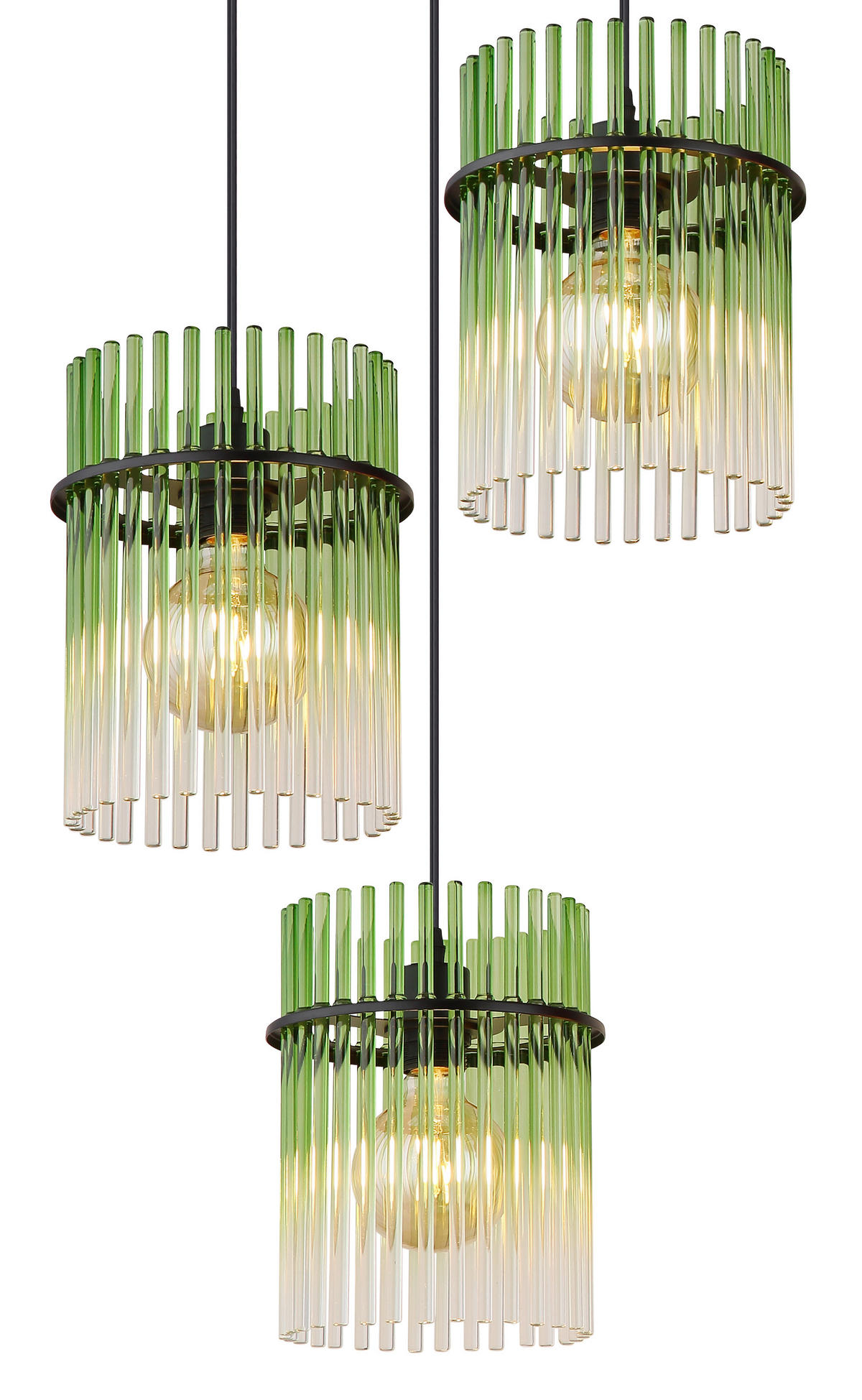 HÄNGELEUCHTE GORLEY 47/140 cm   - Klar/Schwarz, Basics, Glas/Kunststoff (47/140cm) - Globo
