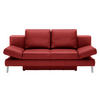 SCHLAFSOFA Rot Echtleder  - Chromfarben/Rot, MODERN, Leder/Metall (200/85/90cm) - Novel