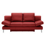 SCHLAFSOFA  in Echtleder Rot  - Chromfarben/Rot, MODERN, Leder/Metall (200/85/90cm) - Novel