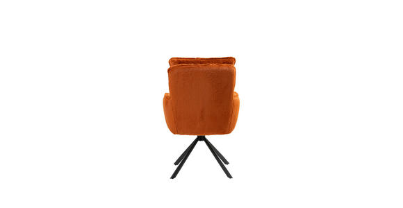 ARMLEHNSTUHL in Eisen Plüsch - Schwarz/Orange, Design, Textil/Metall (62/95/67cm) - Novel