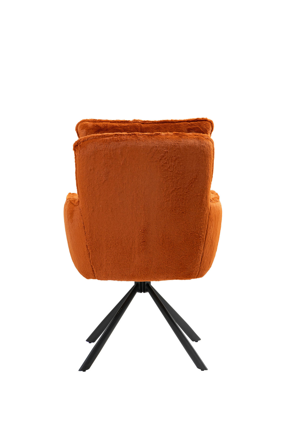 ARMLEHNSTUHL  in Eisen Plüsch  - Schwarz/Orange, Design, Textil/Metall (62/95/67cm) - Novel