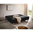 SCHLAFSOFA Flachgewebe Schwarz  - Chromfarben/Schwarz, Design, Holz/Textil (205/77-93/99cm) - Novel
