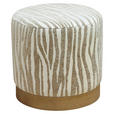 HOCKER Jacquard Esche Beige, Hellbraun  - Hellbraun/Beige, LIFESTYLE, Holz/Textil (40/40/40cm) - Xora