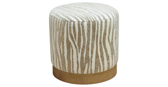 HOCKER Jacquard Esche Beige, Hellbraun  - Hellbraun/Beige, LIFESTYLE, Holz/Textil (40/40/40cm) - Xora