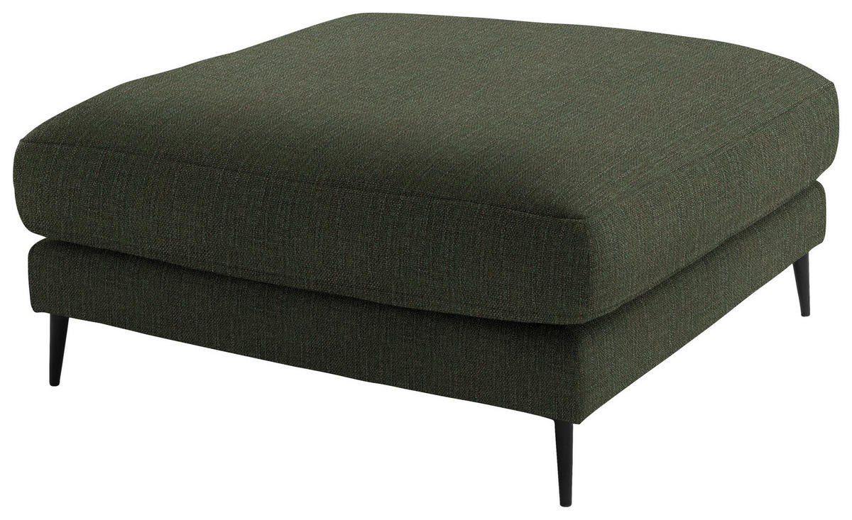 ECKSOFA in Flachgewebe Dunkelgrün  - Dunkelgrün/Schwarz, Design, Textil/Metall (177/253cm) - Dieter Knoll