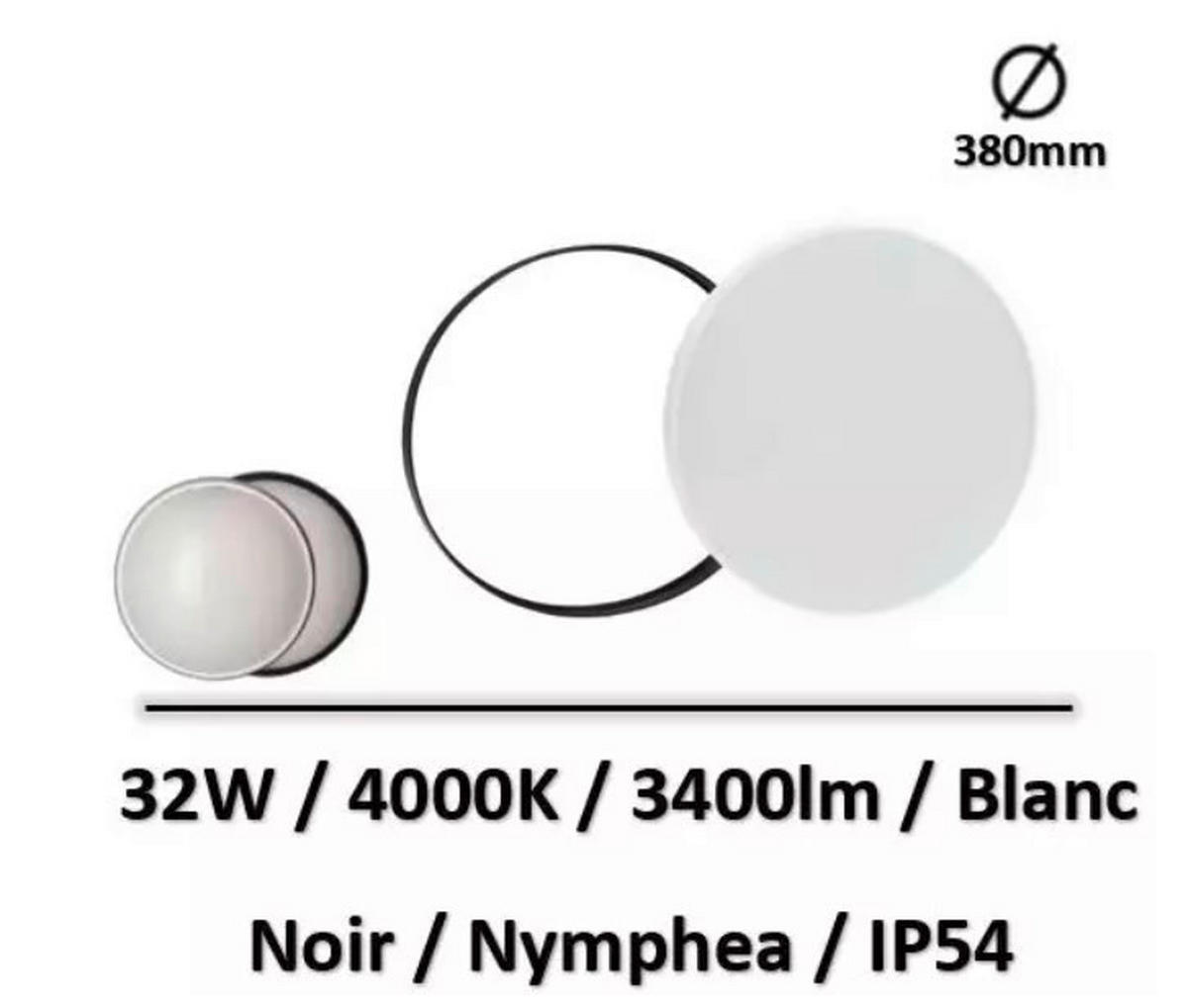 STROPNA SVJETILJKA VANJSKA Nymphea zunanje  - bijela/crna, Basics, plastika (38/5,2cm)