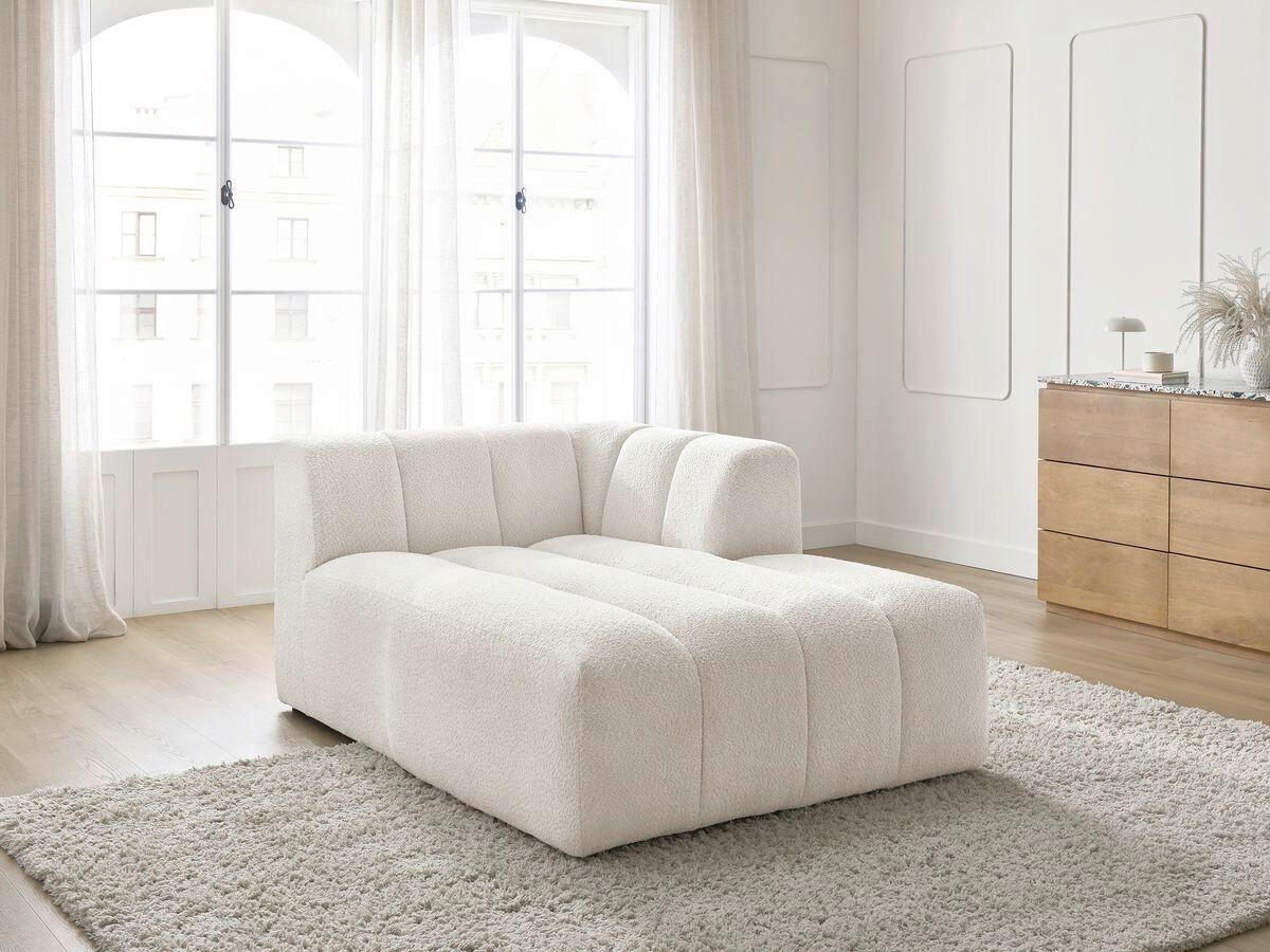 SOFAELEMENT ANNECY Bouclé Weiß  - Schwarz/Weiß, MODERN, Kunststoff/Textil (120/72/170cm)