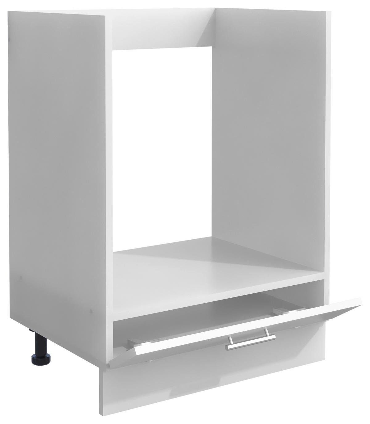 HERDUMBAUSCHRANK 60/82/46 cm  in Weiss  - Weiss/Alufarben, Design, Holzwerkstoff/Metall (60/82/46cm) - MID.YOU