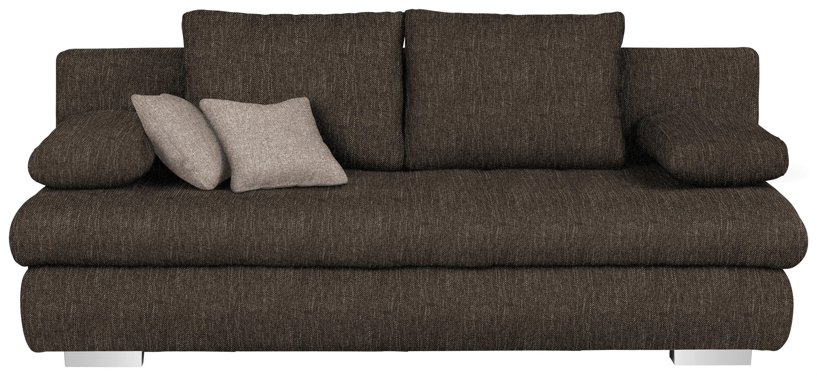 SOFA LEŽAJ tamnobraon  - boja hroma/tamnobraon, Dizajnerski, tekstil/plastika (205/88/96cm) - Ti'me