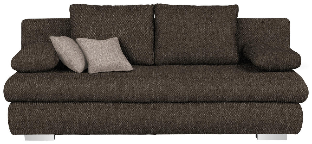SOFA LEŽAJ tamnobraon  - boja hroma/tamnobraon, Dizajnerski, tekstil/plastika (205/88/96cm) - Ti'me