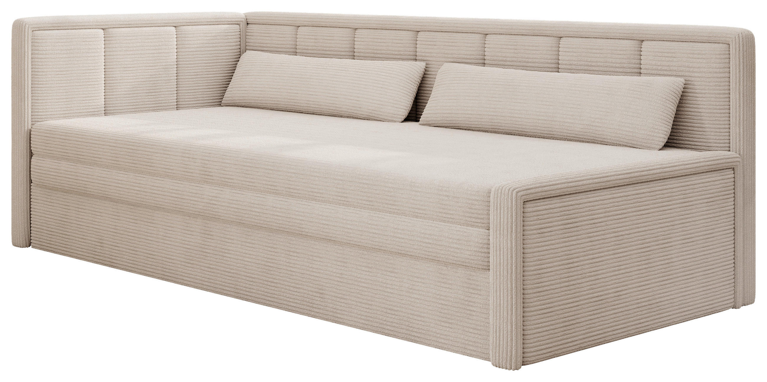 RÉCAMIERE Cord Beige  - Beige/Schwarz, Design, Kunststoff/Textil (82/77/214cm) - MID.YOU