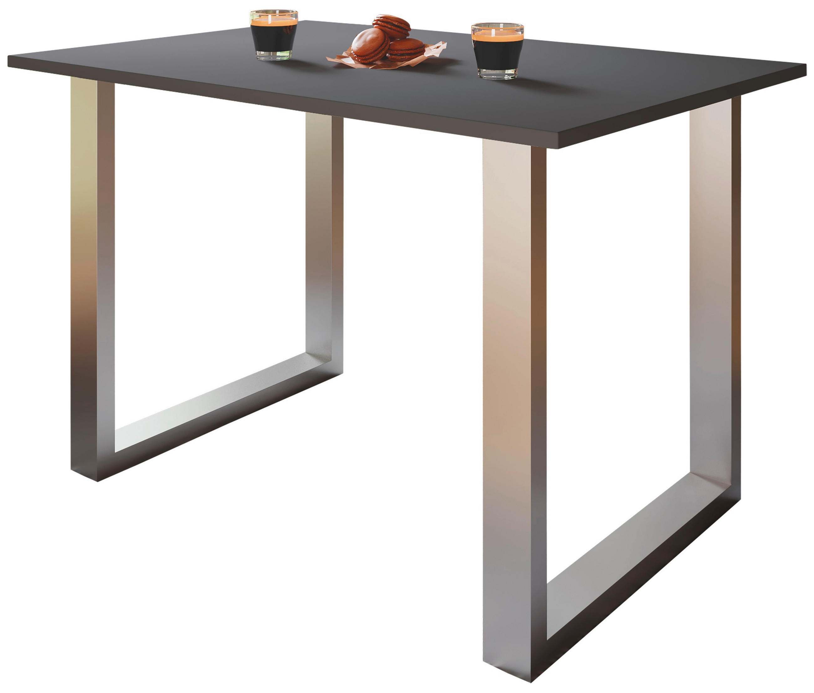 SCHREIBTISCH  in Anthrazit, Silberfarben  - Anthrazit/Silberfarben, Design, Holzwerkstoff/Metall (80/76/50cm) - MID.YOU