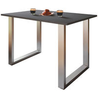 SCHREIBTISCH  in Anthrazit, Silberfarben  - Anthrazit/Silberfarben, Design, Holzwerkstoff/Metall (140/76/50cm) - MID.YOU